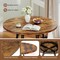 Rustic Round Dining Table 47 Inch 8-Leg Metal Base Seats 4-6 People